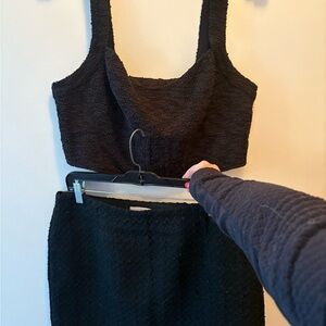 H&M - Black Textured Two-Piece Set